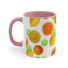 Citrus Fruit On White Pattern Art Accent Coffee Mug, 11oz