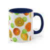 Citrus Fruit On White Pattern Art Accent Coffee Mug, 11oz