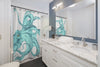 Emerald Green Octopus Dance Ink Art Shower Curtain Home Decor