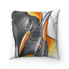 Emperor Penguin Love Watercolor Art Square Pillow Home Decor
