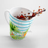 Exotic Florals Pinstripe Blue Watercolor Ink Latte Mug Mug