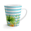 Exotic Florals Pinstripe Blue Watercolor Ink Latte Mug Mug