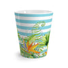 Exotic Florals Pinstripe Blue Watercolor Ink Latte Mug Mug