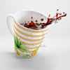Exotic Florals Pinstripe Orange Watercolor Ink Latte Mug Mug