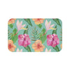 Exotic Tropical Flowers Hibiscus And Bird Of Paradise Teal Large 34X21 Home Decor