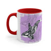 Orca Killer Whale Tlingit Tribal Pink Ink Accent Coffee Mug, 11oz