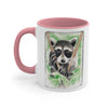 Cute Raccoon Kit Bandit Watercolor Art Accent Coffee Mug, 11oz