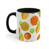 Citrus Fruit On White Pattern Art Accent Coffee Mug, 11oz