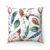 Feathers Pattern Watercolor Art Square Pillow 14X14 Home Decor