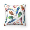 Feathers Pattern Watercolor Art Square Pillow Home Decor