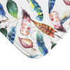 Feathers Watercolor Funky Bohemian Bath Mat Home Decor