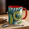 Octopus Green Watercolor on White Art Accent Coffee Mug, 11oz