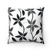 Floral B/w Pattern Ink Square Pillow 14X14 Home Decor