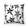 Floral B/w Pattern Ink Square Pillow Home Decor