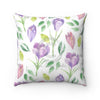 Floral Crocus Pattern Square Pillow Home Decor
