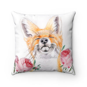 Fox And The Roses Square Pillow 14 X Home Decor