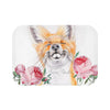 Fox And The Roses Watercolor Bath Mat Small 24X17 Home Decor