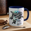 Free Orca Killer Whales Pod Splash Ink Accent Coffee Mug 11Oz