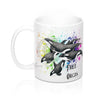 Free Orca Whale Pod Rainbow Splash Ink Art Mug 11Oz