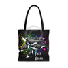Free Orca Whales Splash Black Tote Bag Large Bags
