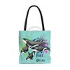 Free Orca Whales Splash Teal Tote Bag Bags