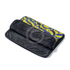 Funky Doodle Blue Yellow Swirls On Black Laptop Sleeve