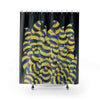 Funky Doodle On Black Ink Shower Curtain 71X74 Home Decor