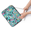 Funky Doodle Swirls Ink Teal Laptop Sleeve