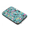 Funky Doodle Swirls Ink Teal Laptop Sleeve