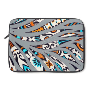 Funky Grey Doodle Ink Laptop Sleeve 13