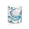 Funky Octopus Blue Pink Nautical Watercolor Art Mug 11Oz