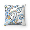 Funky Octopus Ink Square Pillow 14X14 Home Decor