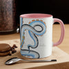 Funky Octopus Tentacles Blue Yellow Ink On White Art Accent Coffee Mug 11Oz