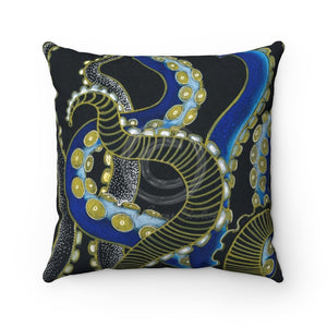 Gold Blue Tentacles Art Pillow 20 × Home Decor