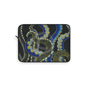 Golden Blue Tentacles Art Laptop Sleeve 15