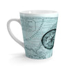 Great White Shark Nautical Green Watercolor Art Latte Mug Mug