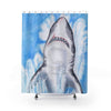 Great White Shark Watercolor Art Shower Curtain 71X74 Home Decor