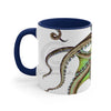 Green Brown Octopus Ink Art Accent Coffee Mug 11Oz