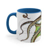 Green Brown Octopus Ink Art Accent Coffee Mug 11Oz