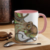 Green Brown Octopus Ink Art Accent Coffee Mug 11Oz