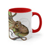 Green Brown Octopus Ink Art Accent Coffee Mug 11Oz