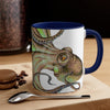 Green Brown Octopus Ink Art Accent Coffee Mug 11Oz