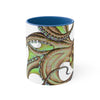 Green Brown Octopus Ink Art Accent Coffee Mug 11Oz Blue /
