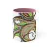 Green Brown Octopus Ink Art Accent Coffee Mug 11Oz Pink /