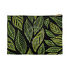 Green Floral Pattern Black Accessory Pouch Small / White Bags