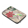 Green Hummingbird And Red Amaryllis Collage Laptop Sleeve