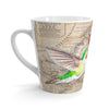 Green Hummingbird Vintage Map Amaryllis Latte Mug 12Oz Mug