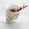 Green Hummingbird Vintage Map Amaryllis Latte Mug Mug