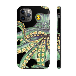 Green Kraken Octopus On Black Exotic Case Mate Tough Phone Cases Iphone 11 Pro