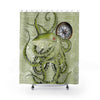 Green Octopus Compass Nautical Watercolor Art Shower Curtains 71 X 74 Home Decor